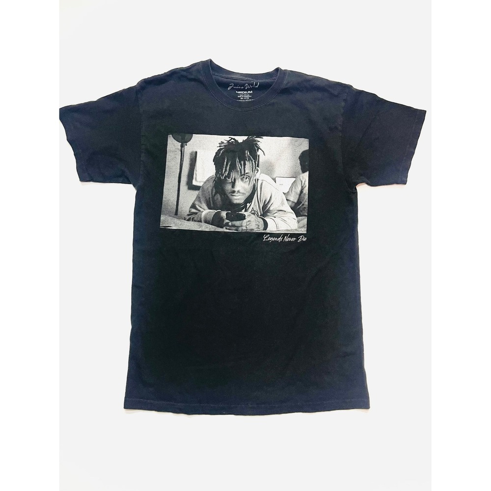 Juice Wrld Legends Never Die Black Graphic T-Shirt Mens Medium Official Merch